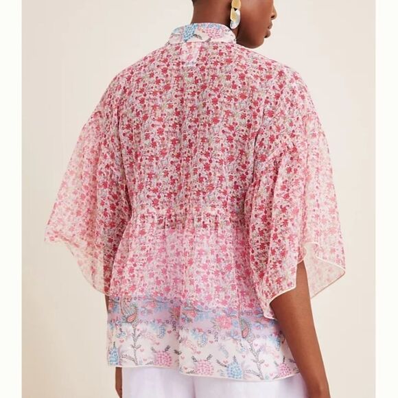 NWT Anthro Anna Sui Alayna Sheer Babydoll Blouse - Picture 5 of 7